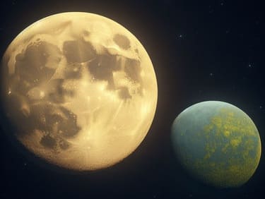 1Q84に登場する不思議なふたつ月のイメージ